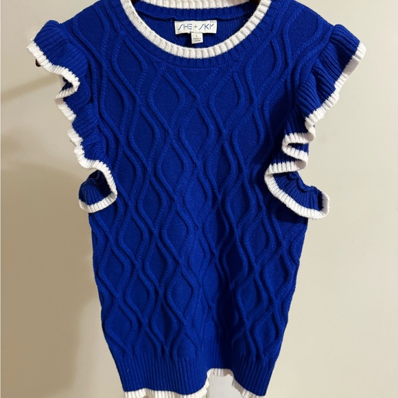 She + Sky Ruffled Sweater - Picture 2 of 7